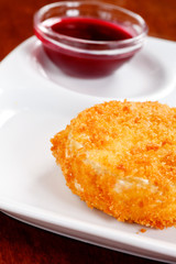 camembert with cranberry sauce