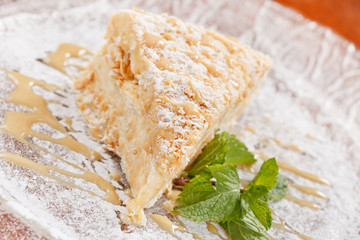 tasty pastry with caramel
