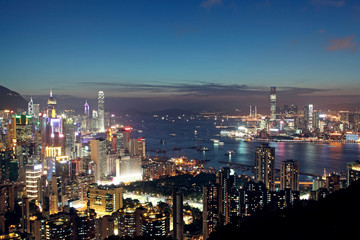 Fototapeta premium Sunset in Hong Kong