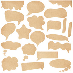 Brown Paper speech bubbles. With Save path on paper
