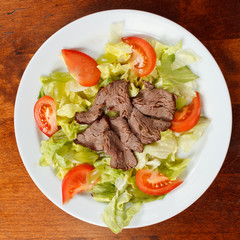 beef with salad
