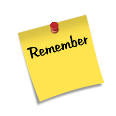 Post-it con chincheta texto Remember