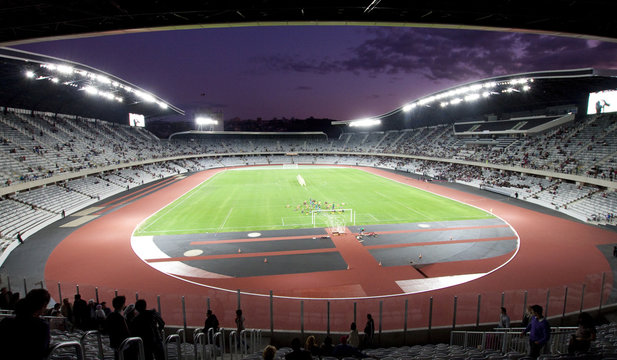 soccer stadium at night