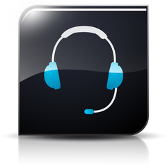 Symbole glossy vectoriel casque micro hotline