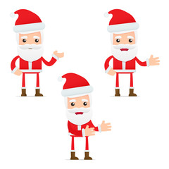 set of funny cartoon Santa Claus