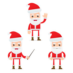 set of funny cartoon Santa Claus