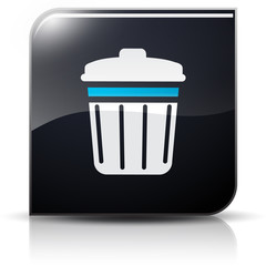 Symbole glossy vectoriel poubelle