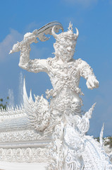 Fototapeta premium Giant security Wat Rong Khun Chiang Rai Thailand