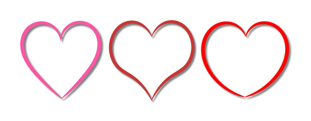3 heart shapes