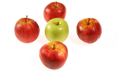 Delicious apples on white background.
