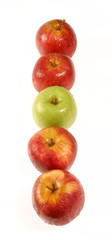 Delicious apples on white background.