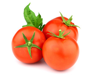 Tomato with leaves