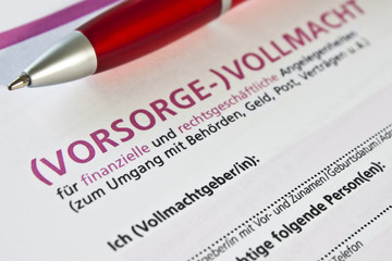 Vorsorge - Vollmacht