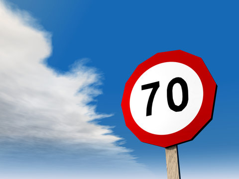 Verkehrszeichen Zulässige Höchstgeschwindigkeit 70