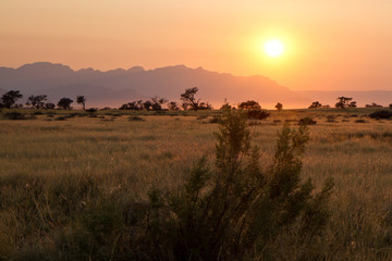 Sonnenaufgang im Namib Naukluft Park