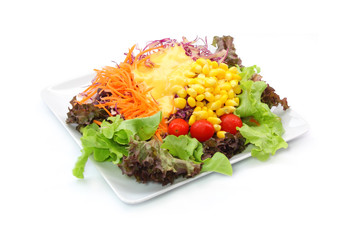 Vegetables salad isolated on white background