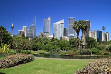Gartenposter Skyline von Sydney mit botanischem Garten © roca83