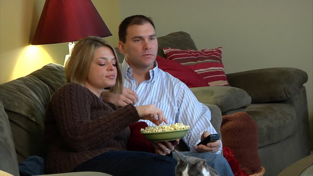 Couple Watcing Television