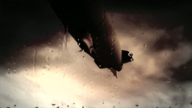 Vintage Zeppelin in Lightning storm