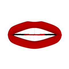 Rote Lippen, weiße Zähne