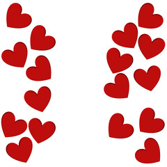 Red hearts - left, right