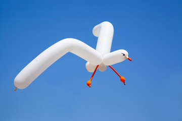 air balloon seagull pretending to fly