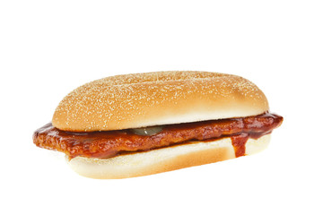 Bread, big sandwich hamburger on white background