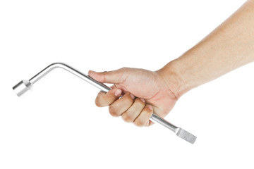 Human hand giving tools set