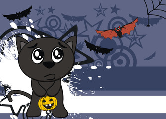 halloween black cat cartoon background1