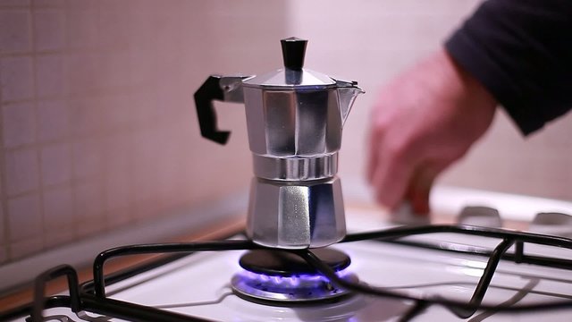coffee maker on the stove