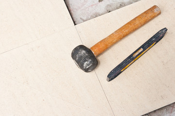 Close up of a workman's tools