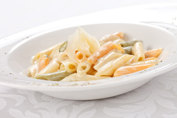 tasty pasta with cream and cheese