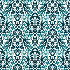 Nahtlose Damast-Muster-Türkis-/Teal-Tapete © Jan Engel