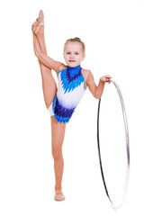 Rhythmic gymnast with hoop