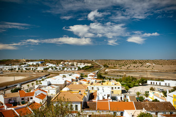 City landscape of Castro Marim with beautiful sky with clouds