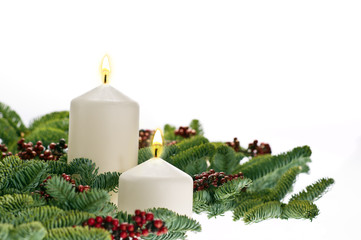 Two candles in advent setting