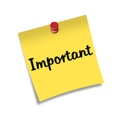 Post-it con chincheta texto Important