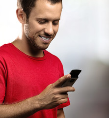 young man with mobile phone