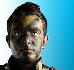 soldier face painted