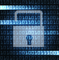 security lock and binary code