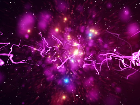 Abstract Purple Particles Background