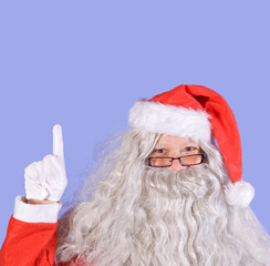 Santa Claus pointing finger