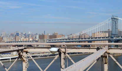 Naklejka premium New York skyline and Manhattan Bridge