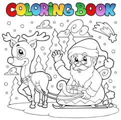 Papier Peint photo Pour enfants Livre de coloriage Père Noël thème 4