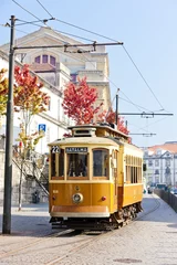 Crédence de cuisine en verre imprimé Lieux européens tramway, Porto, Portugal