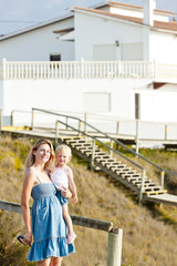 portrait of mother with her little daughter