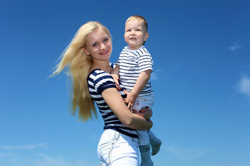 mother with her child outdoor