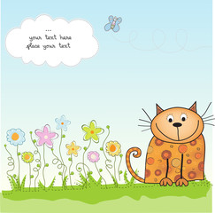 greeting card with kitten