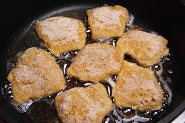 Soy Meat being fried