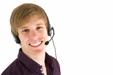 junger Mann mit Headset